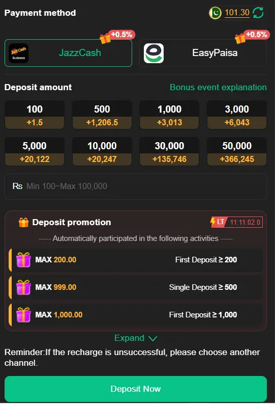 bv999 deposit