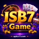 ISB7 Game feature image with premium casino-style graphics, glowing gaming logo, gold coins, slot machine visuals, betting icons, and luxury dark-themed background.