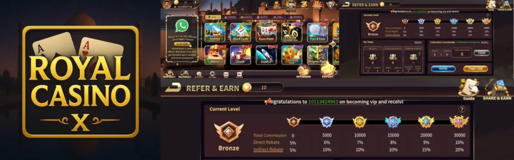Royal X Casino Pakistan – Online Slots, Teen Patti, Refer & Earn Bonus